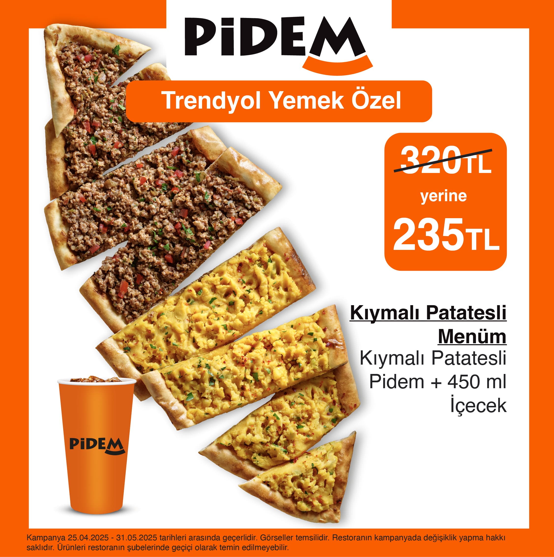 Kıymalı Patatesli Pidem + 450 ML İçecek